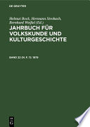Jahrbuch für Volkskunde und Kulturgeschichte.