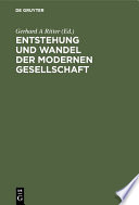 Entstehung und Wandel der modernen Gesellschaft : : Festschrift für Hans Rosenberg zum 65. Geburtstag /