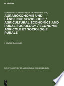 Agrarökonomie und ländliche Soziologie / Agricultural economics and rural sociology / Economie agricole et sociologie rurale : : Mehrsprachiger Thesaurus.
