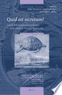 Quid est secretum? : : visual representation of secrets in early modern europe, 1500-1700 /