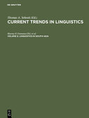 Current trends in linguistics.