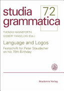 Language and logos : : studies in theoretical and computational linguistics /