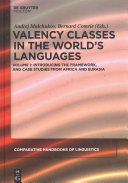 Valency classes in the world's languages.