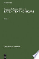Satz – Text – Diskurs : : Akten des 27. Linguistischen Kolloquiums, Münster 1992.