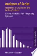 Analyses of Script : : Properties of Characters and Writing Systems /