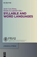 Syllable and word languages /