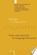 Form and Function in Language Research : : Papers in Honour of Christian Lehmann /