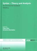 Syntax - theory and analysis : : an international handbook. Volume 3 /