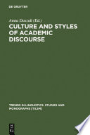 Culture and Styles of Academic Discourse /