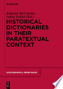Historical Dictionaries in their Paratextual Context /