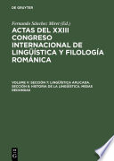 Actas del XXIII Congreso Internacional de Lingüística y Filología Románica : : Salamanca, 24-30 septiembre 2001.
