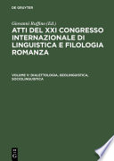 Atti del XXI Congresso Internazionale di Linguistica e Filologia Romanza : : Università di Palermo 18-24 settembre 1995.