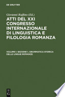 Atti del XXI Congresso Internazionale di Linguistica e Filologia Romanza : : Università di Palermo 18-24 settembre 1995.