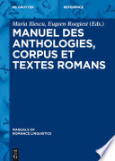 Manuel des anthologies, corpus et textes romans /