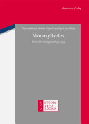 Monosyllables : : from phonology to typology /