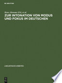 Zur Intonation von Modus und Fokus im Deutschen /