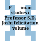 Pāṇinian studies : : Professor S.D. Joshi felicitation volume /