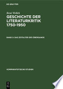 Geschichte der Literaturkritik 1750-1950.