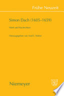 Simon Dach (1605–1659) : : Werk und Nachwirken /