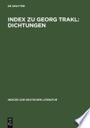 Index zu Georg Trakl: Dichtungen /