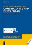 Combinatorics and Finite Fields : : Difference Sets, Polynomials, Pseudorandomness and Applications /