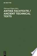 Antike Fachtexte / Ancient Technical Texts /