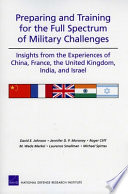 Preparing and training for the full spectrum of military challenges : insights from the experiences of China, France, the United Kingdom, India, and Israel /