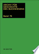 Archiv für Geschichte des Buchwesens.
