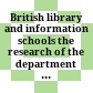 British library and information schools : the research of the department of information science, City University London /