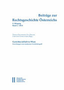 Gerichtsvielfalt in Wien : Forschungen zum modernen Gerichtsbegriff