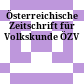 Österreichische Zeitschrift für Volkskunde : ÖZV
