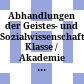 Abhandlungen der Geistes- und Sozialwissenschaftlichen Klasse / Akademie der Wissenschaften und der Literatur