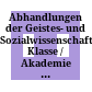 Abhandlungen der Geistes- und Sozialwissenschaftlichen Klasse / Akademie der Wissenschaften und der Literatur in Mainz