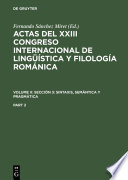 Actas del XXIII Congreso Internacional de Lingüística y Filología Románica : : Salamanca, 24-30 septiembre 2001.