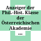Anzeiger der Phil.-Hist. Klasse der Österreichischen Akademie der Wissenschaften