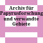 Archiv für Papyrusforschung und verwandte Gebiete