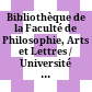 Bibliothèque de la Faculté de Philosophie, Arts et Lettres / Université Catholique de Louvain