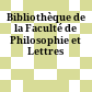 Bibliothèque de la Faculté de Philosophie et Lettres