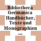 Bibliotheca Germanica : Handbücher, Texte und Monographien aus dem Gebiete der germanischen Philologie