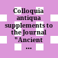 Colloquia antiqua : supplements to the Journal "Ancient West & East"