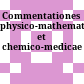 Commentationes physico-mathematicae et chemico-medicae