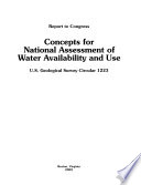 Concepts for national assessment of water availability and use : report to congress
