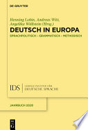 Deutsch in Europa : : Sprachpolitisch, grammatisch, methodisch /