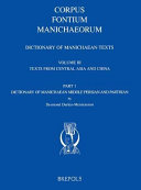 Dictionary of Manichaean texts