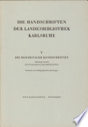 Die Handschriften der Badischen Landesbibliothek in Karlsruhe