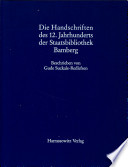 Die Handschriften des 12. Jahrhunderts der Staatsbibliothek Bamberg