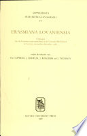 Erasmiana Lovaniensia : catalogus van de Erasmus-tentoonstelling in de Centrale Bibliotheek te Leuven, november-december 1986