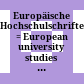 Europäische Hochschulschriften : = European university studies = Publications universitaires européennes