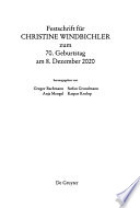 Festschrift für Christine Windbichler zum 70. Geburtstag am 8. Dezember 2020 /