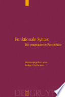 Funktionale Syntax : : Die pragmatische Perspektive /